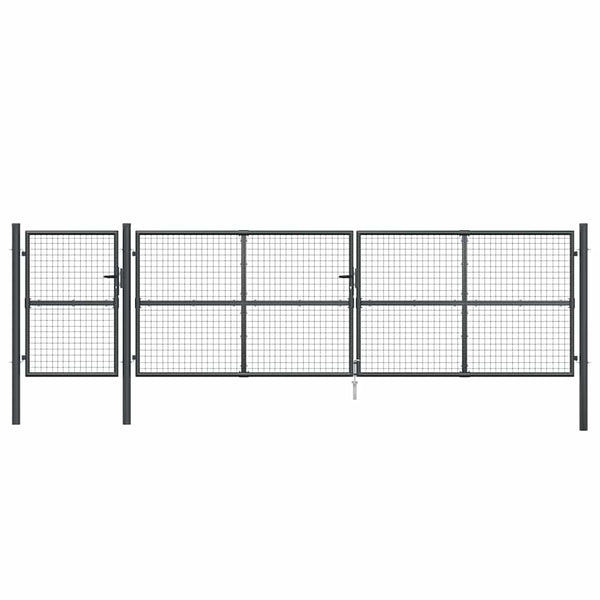 Maschen-Gartentor Anthrazit 500x125 cm Verzinkter Stahl