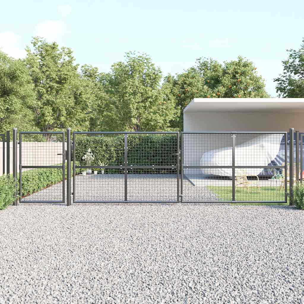 Maschen-Gartentor Anthrazit 500x125 cm Verzinkter Stahl