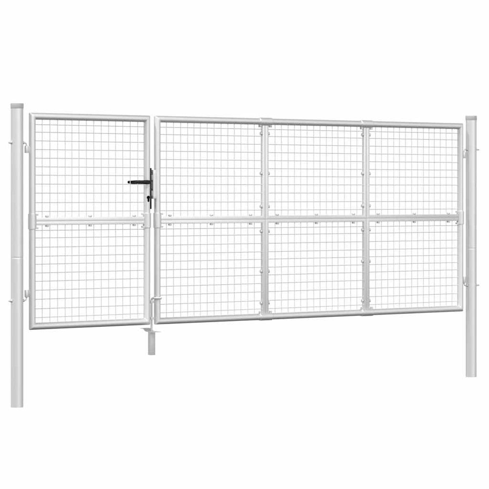 vidaXL Portail de jardin grillagé Argent 350x125 cm Acier galvanisé