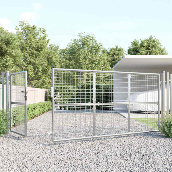 Maschen-Gartentor Silber 350x125 cm Verzinkter Stahl