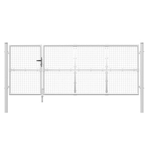 Maschen-Gartentor Silber 350x125 cm Verzinkter Stahl