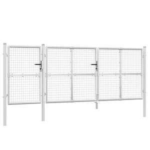 Maschen-Gartentor Silber 400x125 cm Verzinkter Stahl