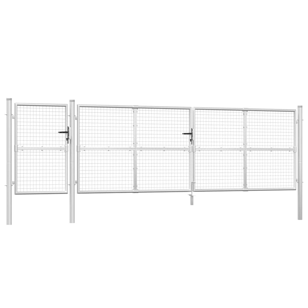 vidaXL Portail de jardin grillagé Argenté 500x125 cm Acier galvanisé