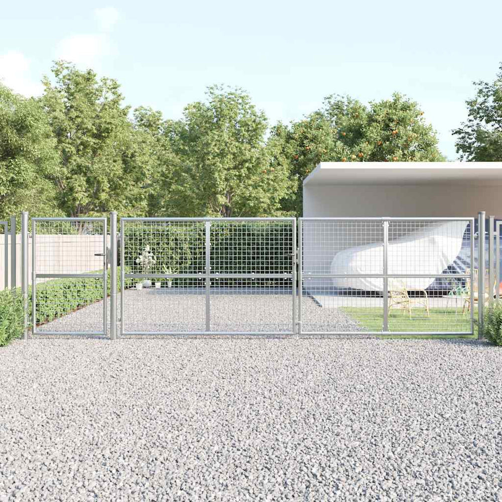 vidaXL Portail de jardin grillagé Argenté 500x125 cm Acier galvanisé