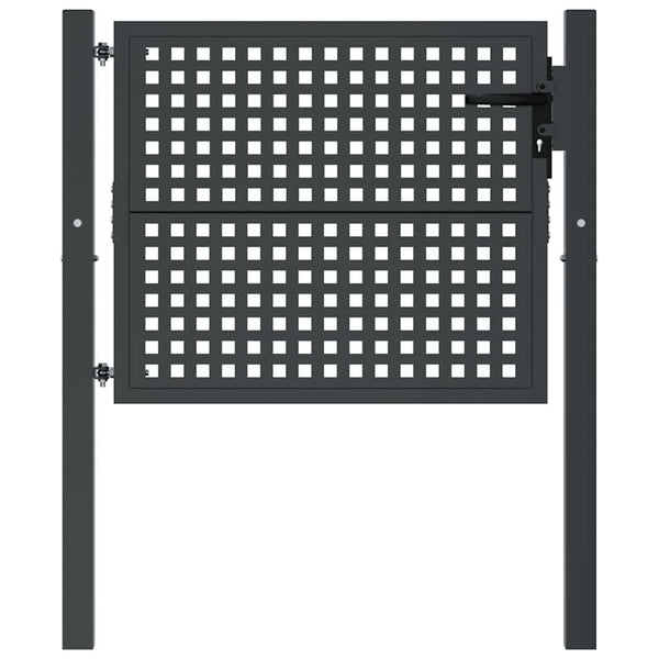 vidaXL Portail de jardin anthracite 100x75 cm acier