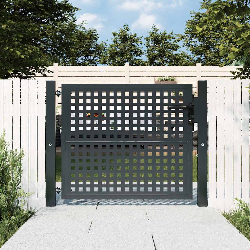 vidaXL Portail de jardin anthracite 100x75 cm acier