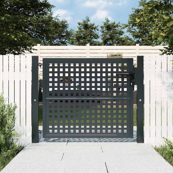vidaXL Portail de jardin anthracite 100x75 cm acier