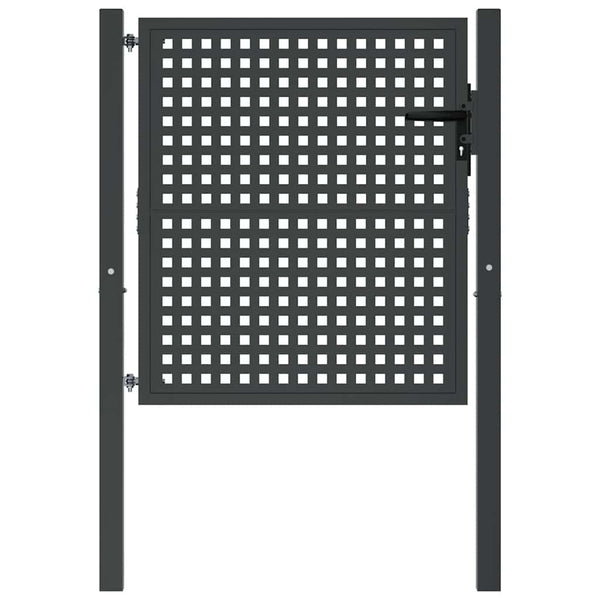 vidaXL Portail de jardin anthracite 100x100 cm Acier