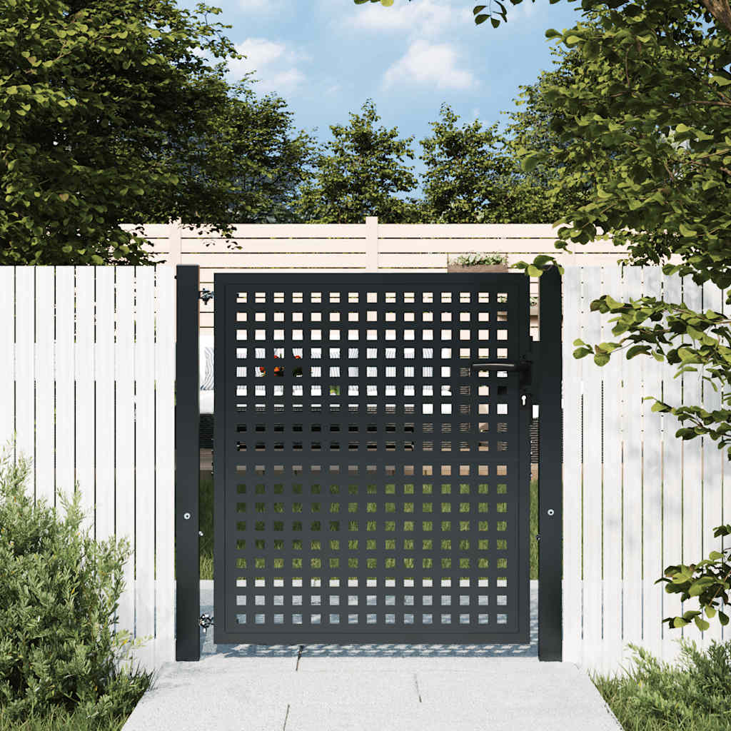 vidaXL Portail de jardin anthracite 100x100 cm Acier