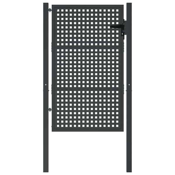 vidaXL Portail de jardin anthracite 100x125 cm acier