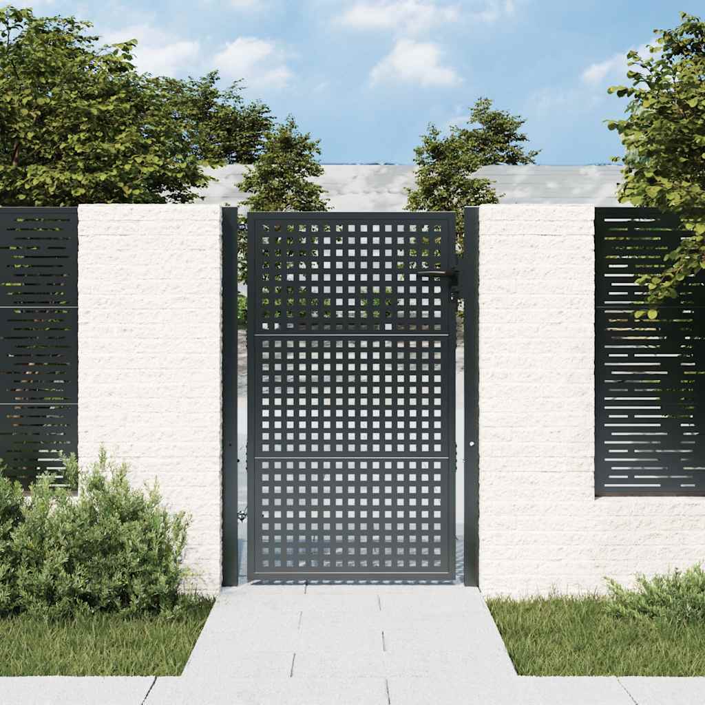vidaXL Portail de jardin anthracite 100x125 cm acier