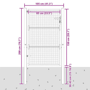 vidaXL Portail de jardin anthracite 100x150 cm acier
