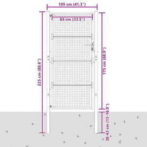 vidaXL Portail de jardin anthracite 100x175 cm acier