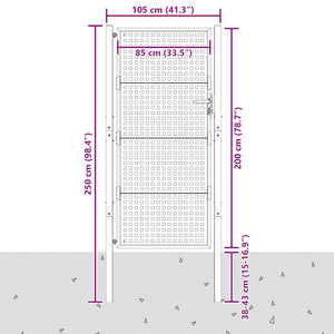 vidaXL Portail de jardin Anthracite 100x200 cm Acier