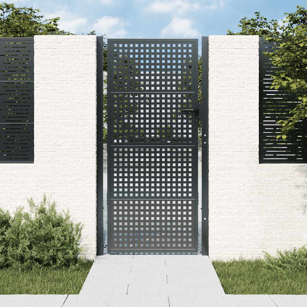 vidaXL Portail de jardin Anthracite 100x200 cm Acier