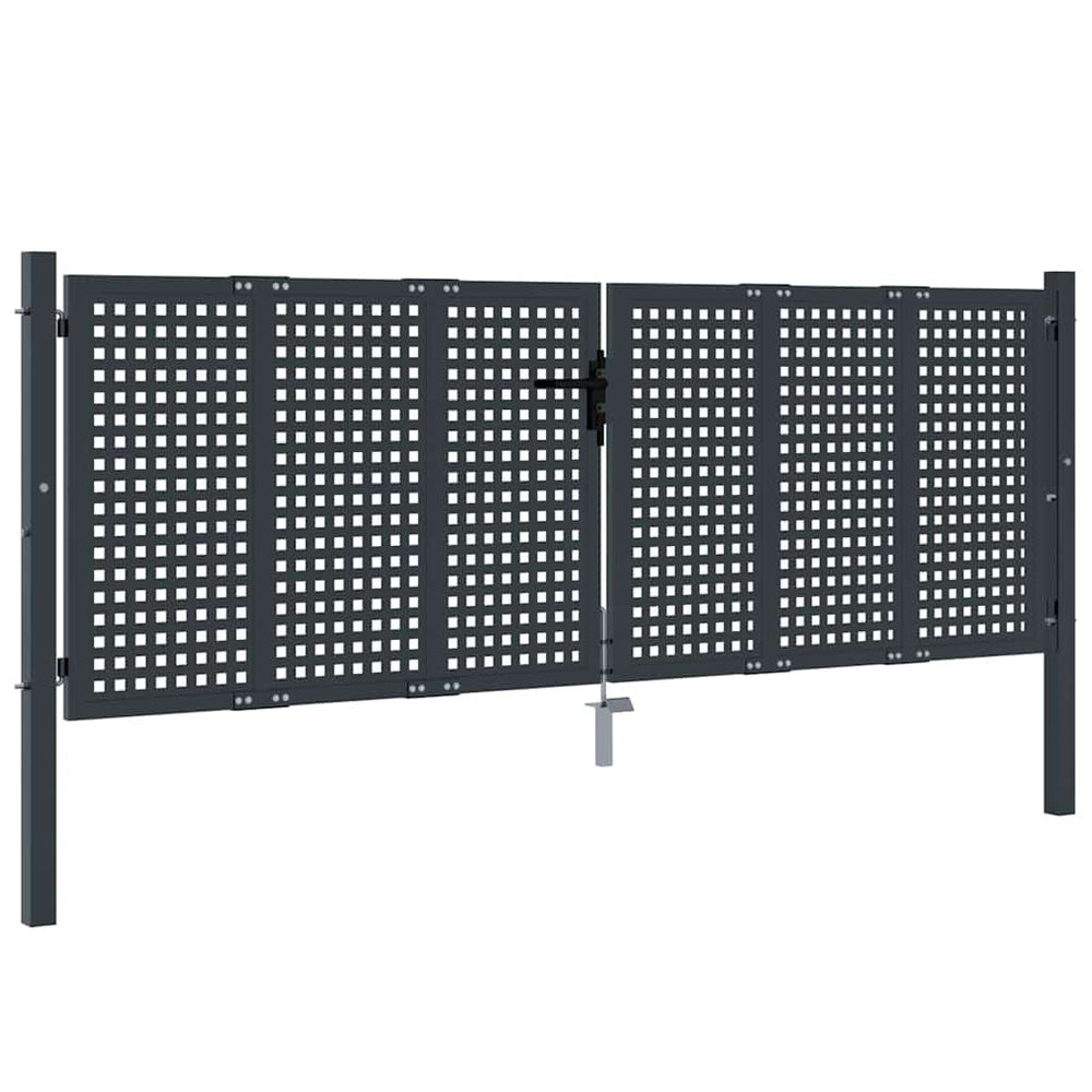 vidaXL Portillon de jardin anthracite 300x75 cm acier