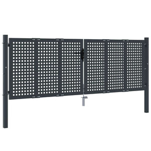 vidaXL Portillon de jardin anthracite 300x75 cm acier