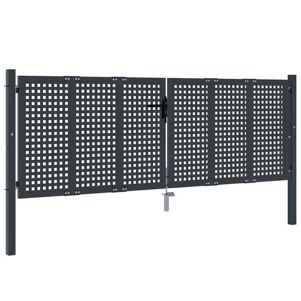 vidaXL Portillon de jardin anthracite 300x75 cm acier