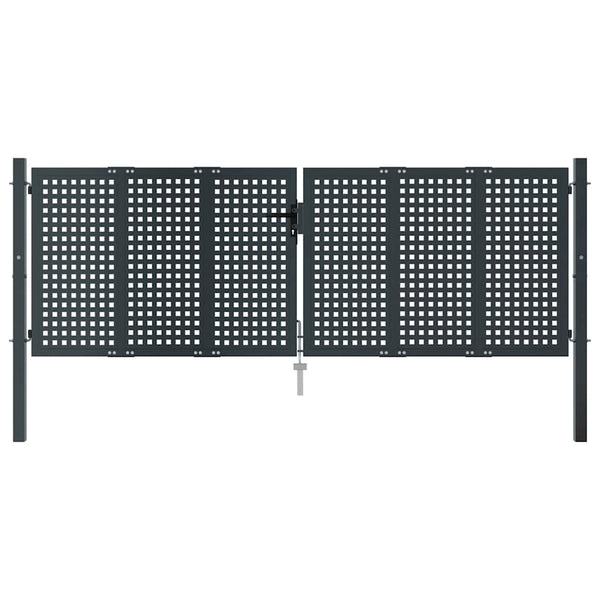 vidaXL Portillon de jardin anthracite 300x75 cm acier