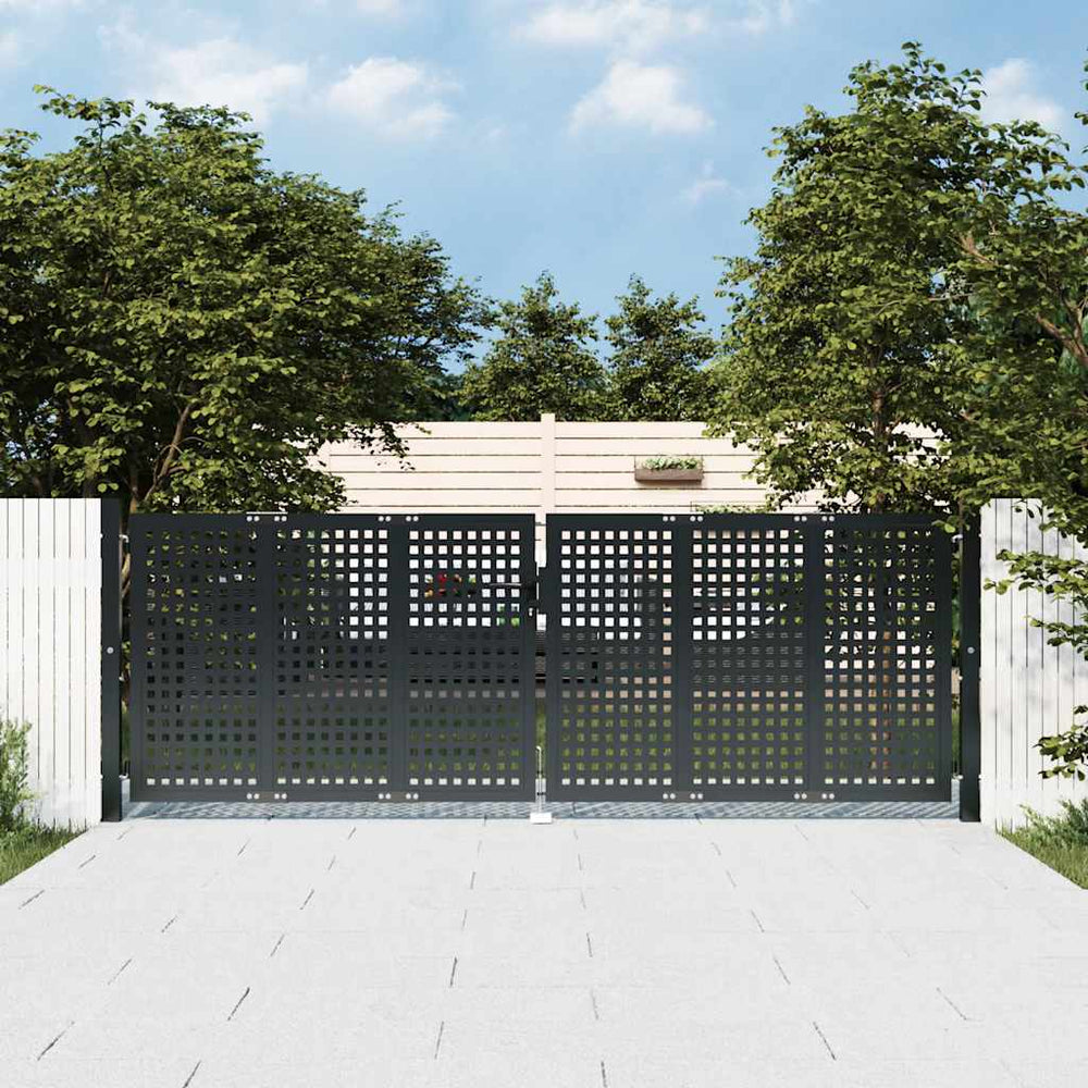 vidaXL Portillon de jardin anthracite 300x75 cm acier