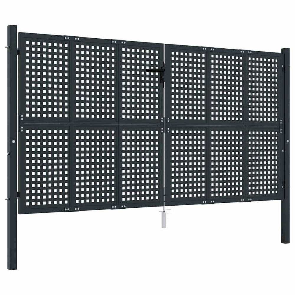 vidaXL Portail de jardin anthracite 300x125 cm acier