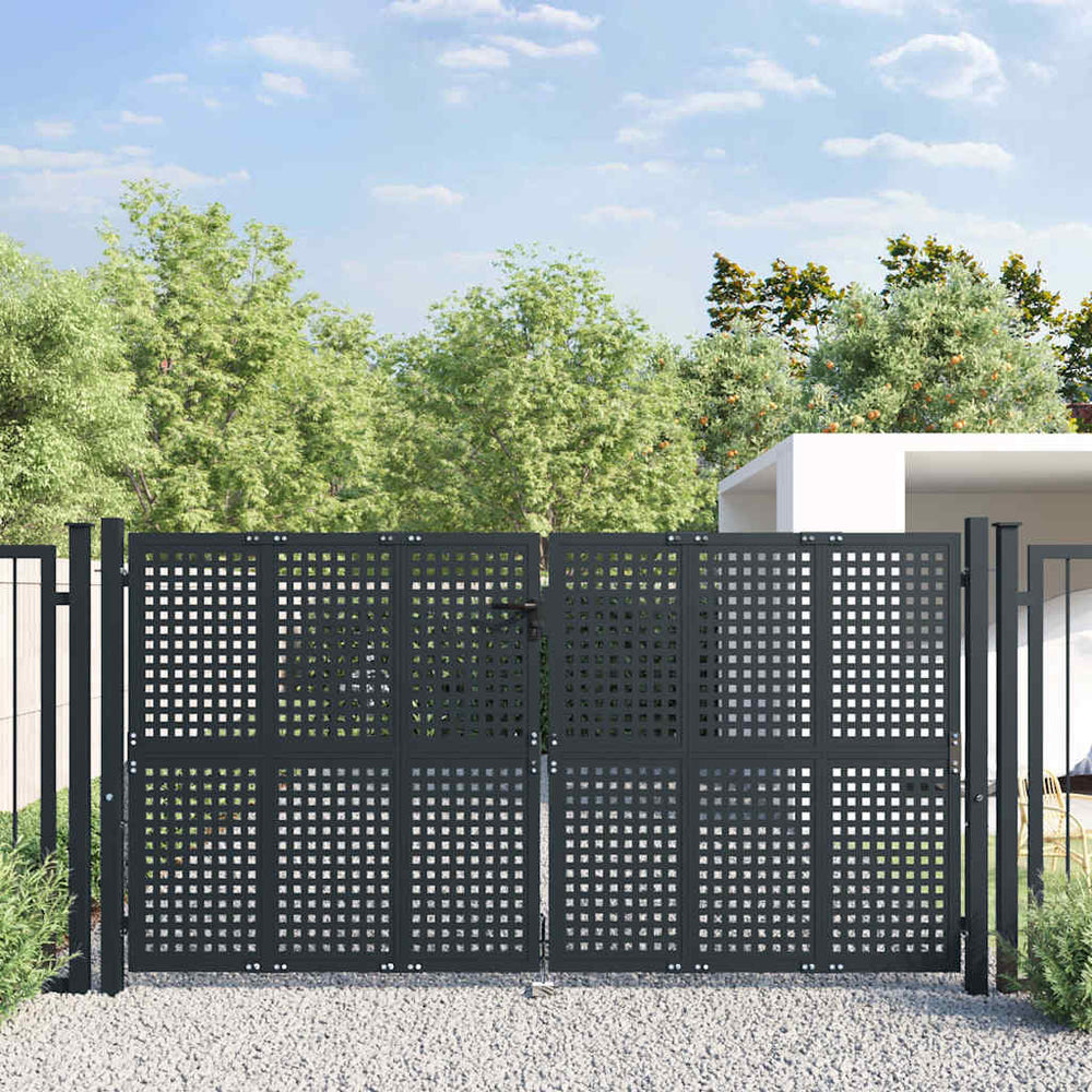 vidaXL Portail de jardin anthracite 300x125 cm acier