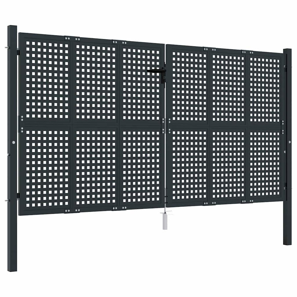 vidaXL Portail de jardin anthracite 300x150 cm acier