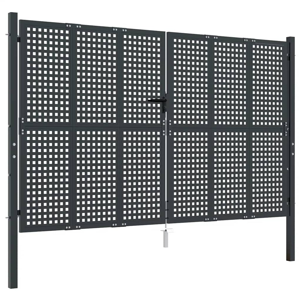 vidaXL Portail de jardin anthracite 300x200 cm acier