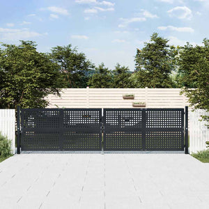 Gartentor Anthrazit 400x125 cm Stahl