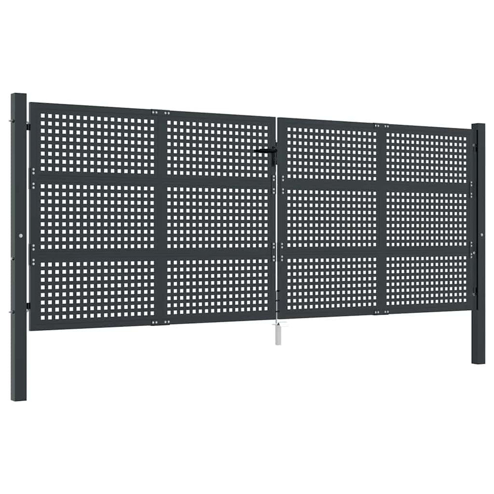 vidaXL Portail de jardin anthracite 400x125 cm acier