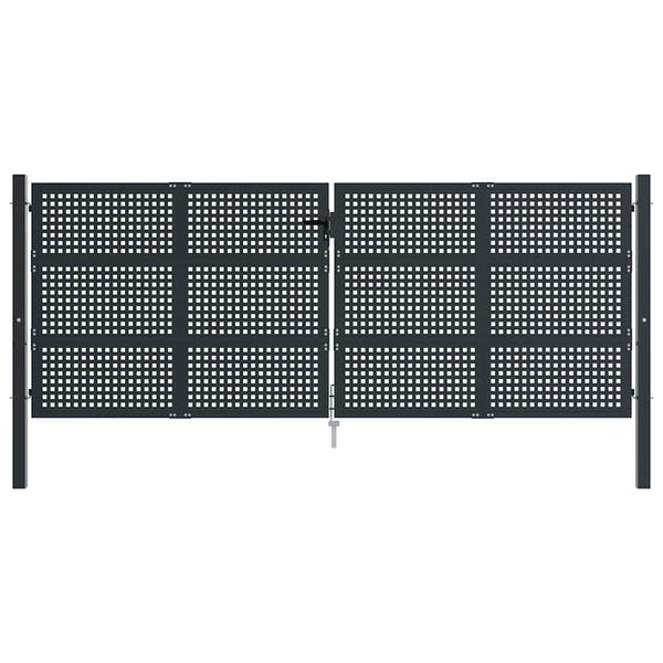 Gartentor Anthrazit 400x125 cm Stahl