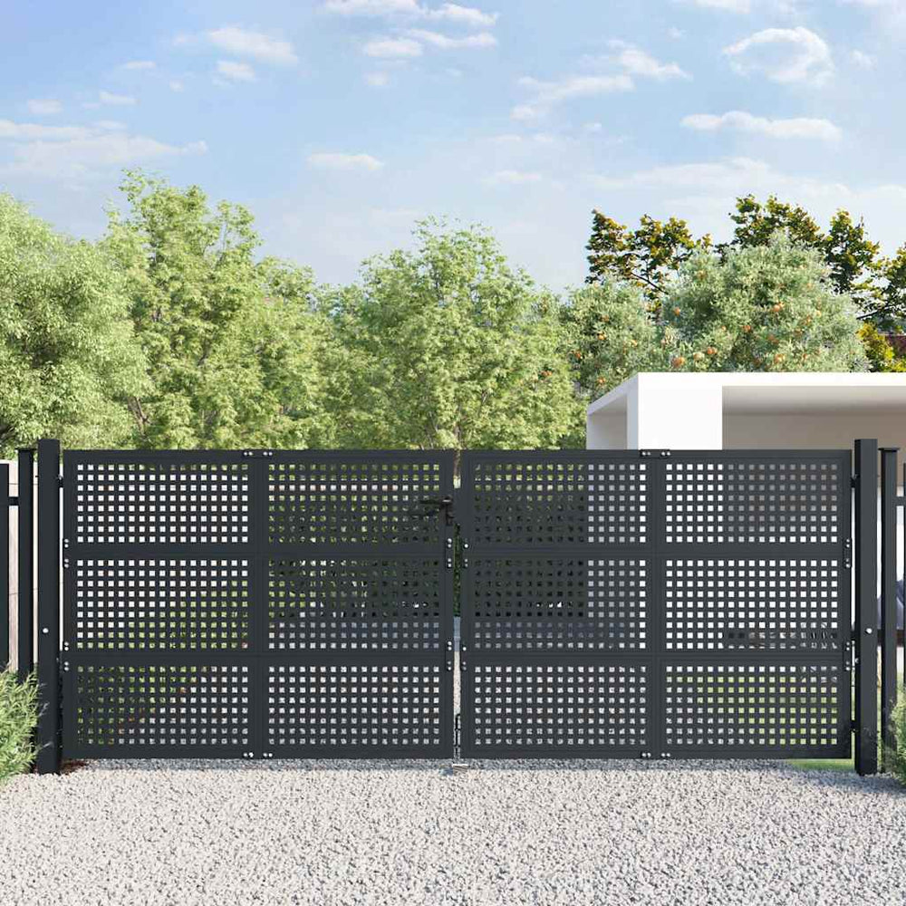 vidaXL Portail de jardin anthracite 400x125 cm acier