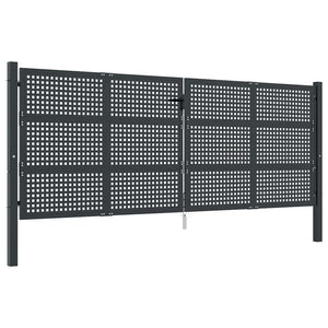 vidaXL Portail de jardin anthracite 400x150 cm acier