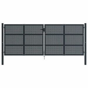 vidaXL Portail de jardin anthracite 400x150 cm acier