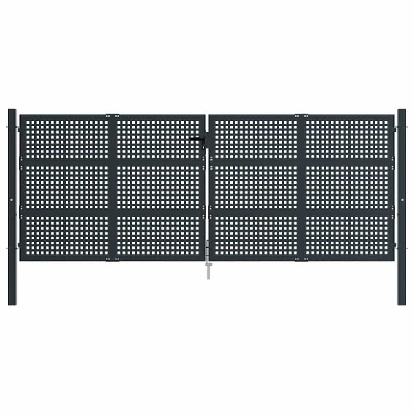 vidaXL Portail de jardin anthracite 400x150 cm acier
