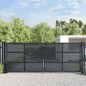 vidaXL Portail de jardin anthracite 400x150 cm acier