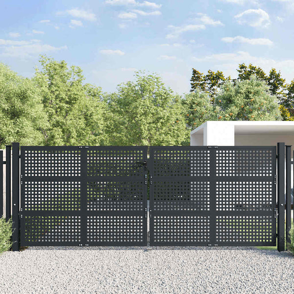 vidaXL Portail de jardin anthracite 400x150 cm acier