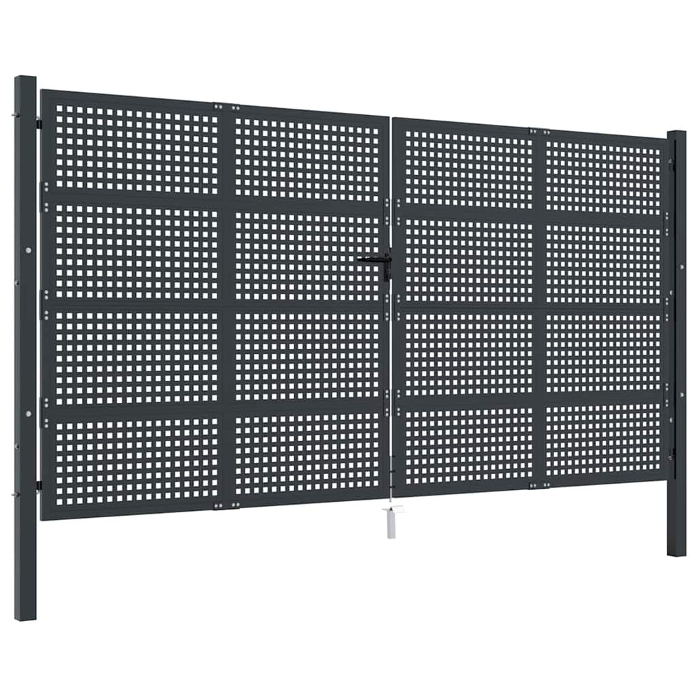 vidaXL Portail de jardin anthracite 400x175 cm Acier