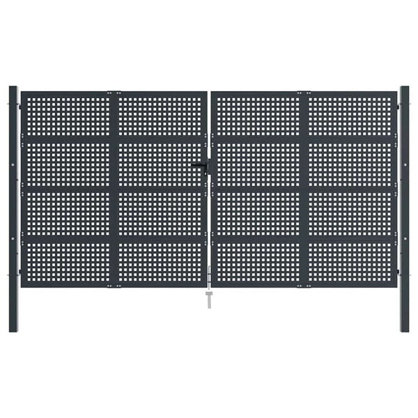 Gartentor Anthrazit 400x175 cm Stahl