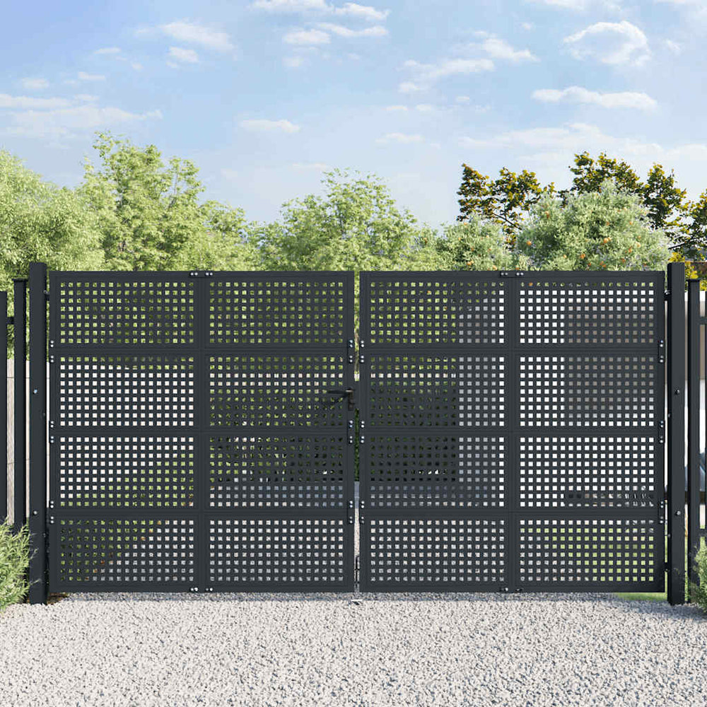 vidaXL Portail de jardin anthracite 400x175 cm Acier