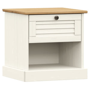 vidaXL Table de chevet VIGO blanche 42x35x42 cm en pin massif