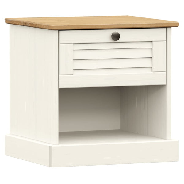 vidaXL Table de chevet VIGO blanche 42x35x42 cm en pin massif