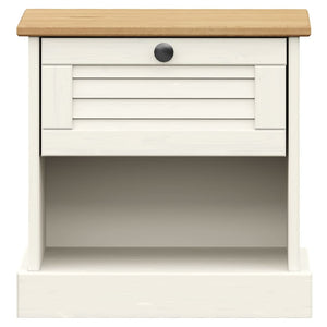 vidaXL Table de chevet VIGO blanche 42x35x42 cm en pin massif