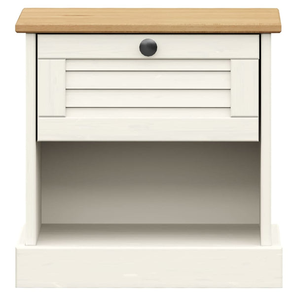 vidaXL Table de chevet VIGO blanche 42x35x42 cm en pin massif
