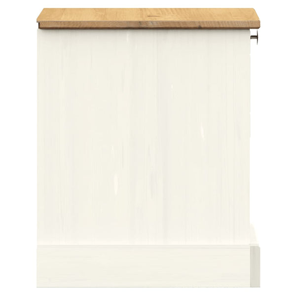 vidaXL Table de chevet VIGO blanche 42x35x42 cm en pin massif