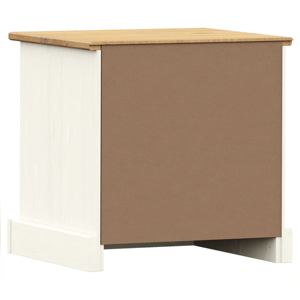 vidaXL Table de chevet VIGO blanche 42x35x42 cm en pin massif
