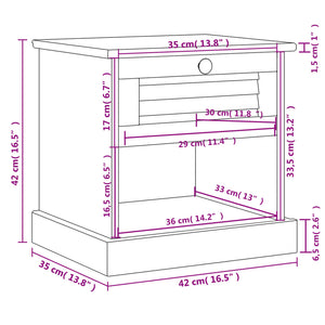 vidaXL Table de chevet VIGO blanche 42x35x42 cm en pin massif
