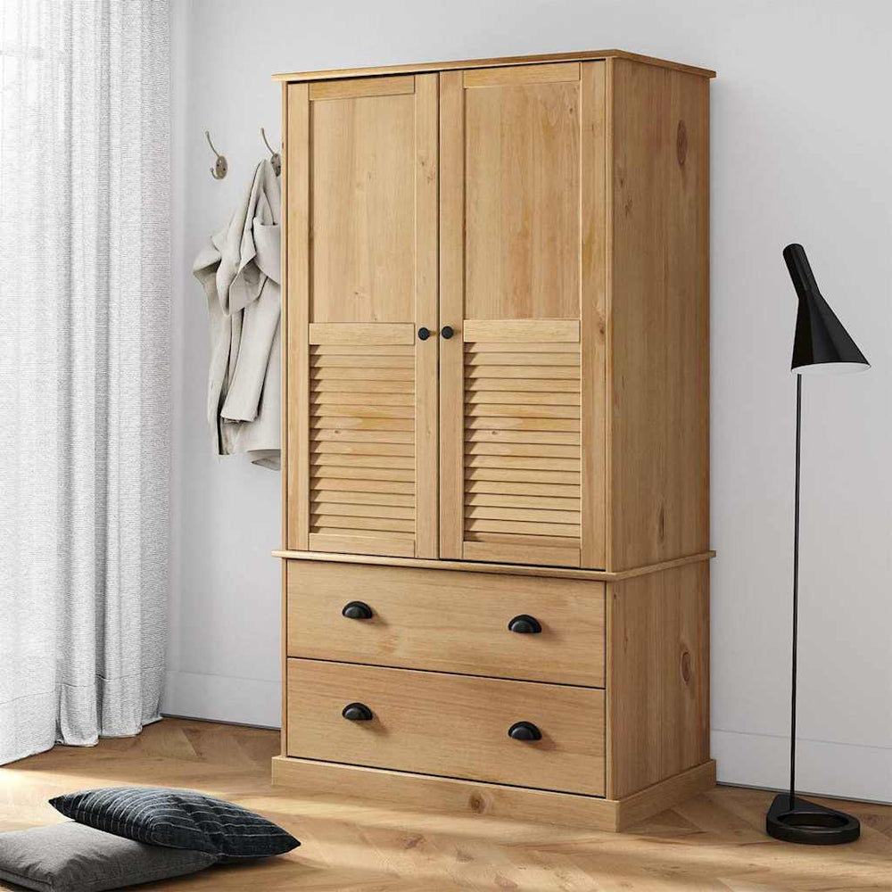 Kiefer Kleiderschrank Massivholz 90x170 cm