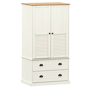 Weißer Kleiderschrank Kiefer Massivholz 90x170cm