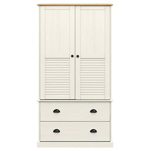Weißer Kleiderschrank Kiefer Massivholz 90x170cm
